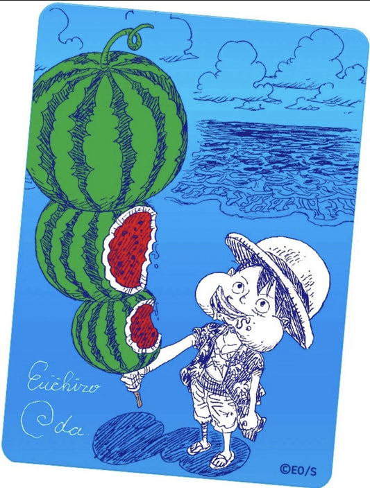 One Piece TCG Watermelon Luffy X Eiichiro Oda Signature NatsuComi 2026 Japanese Exclusive Promo Card