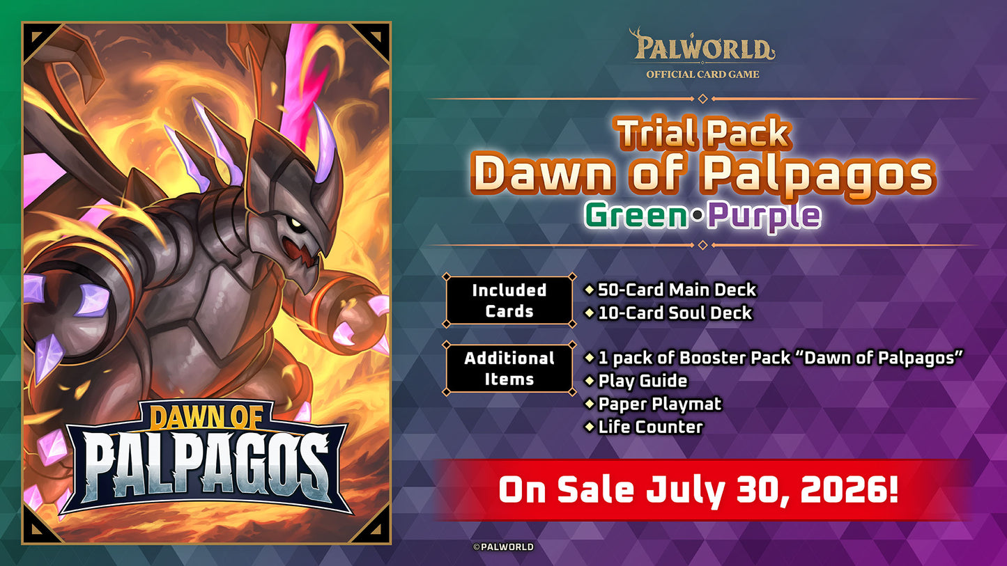 Palworld TCG Dawn Of Palpagos Trial Deck Green Purple