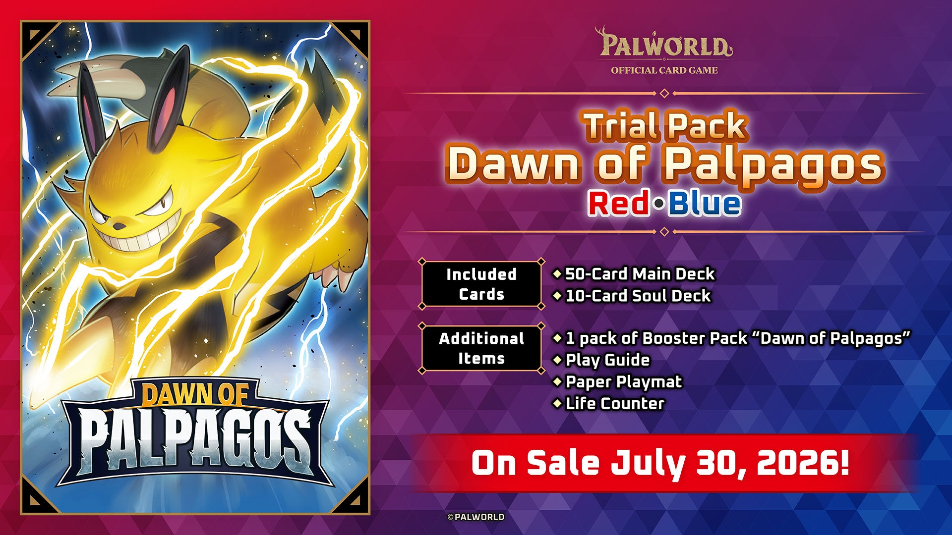 Palworld TCG Dawn Of Palpagos Trial Deck Red Blue